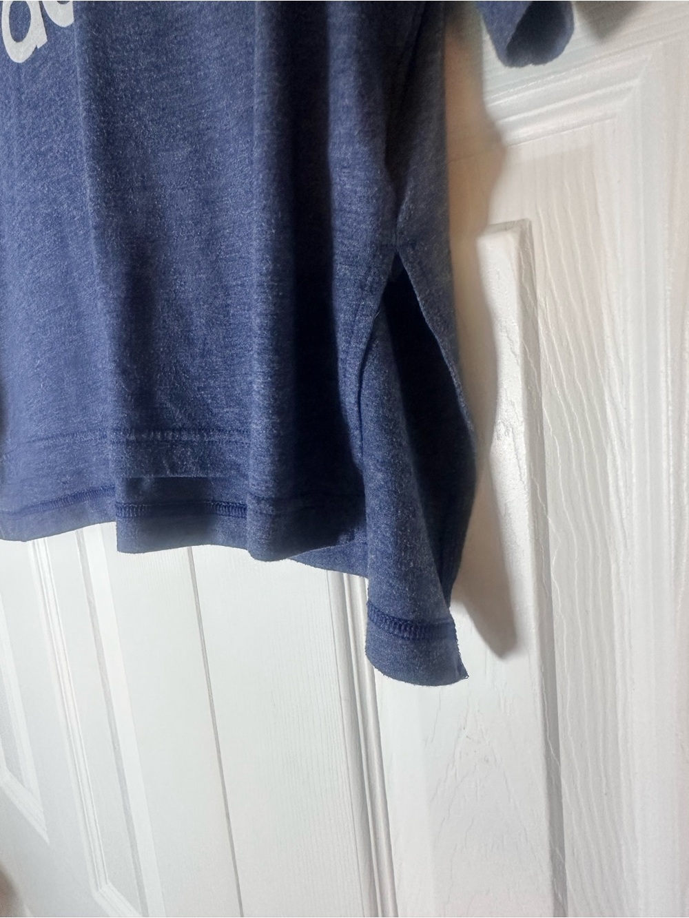 adidas Blue Heather Short Sleeve Logo Tee - Picture 2 of 3